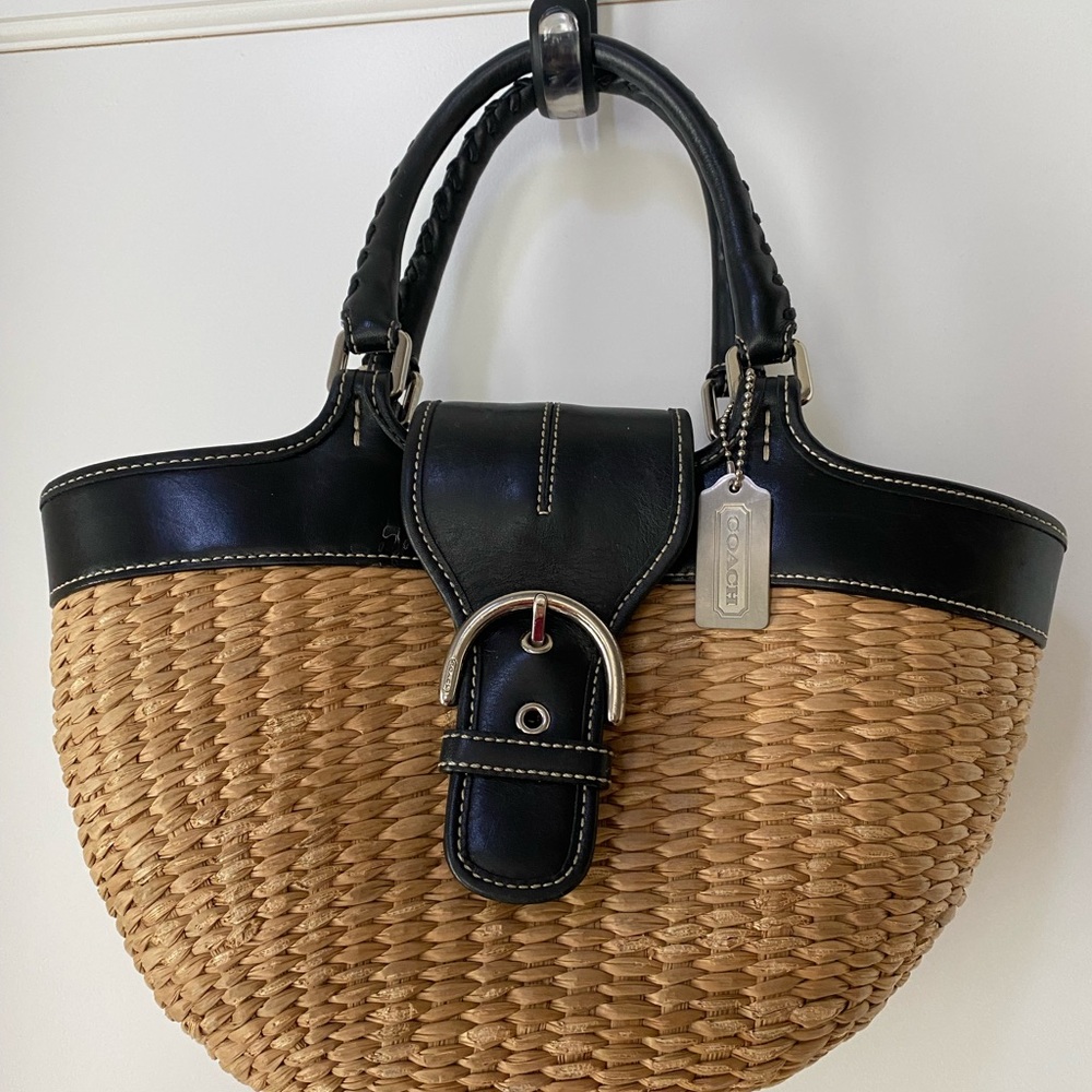 COACH straw bag. VINTAGE